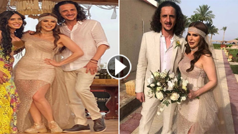 فيديو وصور زفاف الفنانة دنيا عبد العزيز.. العروس بفستان مميز وحذاء رياضي!