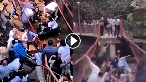 عمدة مدينة بالمكسيك ينهار به جسر أثناء افتتاحه ويسقط مع آخرين على الصخور