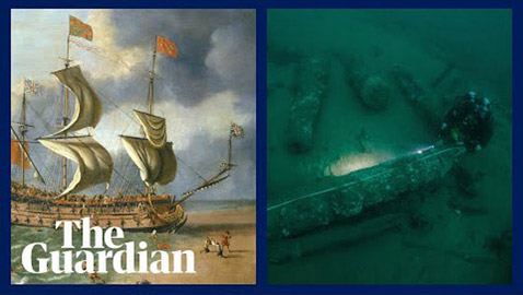 العثور على حطام سفينة حربية بريطانية غرقت عام 1682