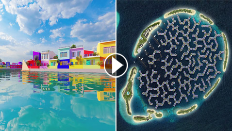 بالفيديو والصور: تعرفوا إلى أول مدينة عائمة في العالم في المالديف