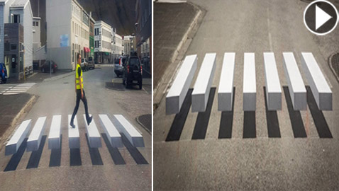 طريقة ولا أذكى لإجبار السيارات على تخفيف السرعة.. فيديو