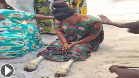 خانت زوجها فتحولت لنصف عنزة.. فيديو مريب يشغل الآلاف!