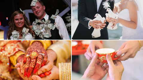 أغرب مراسم حفلات الزفاف حول العالم.. أبرزها في كوبا النقود تلقى على العروس