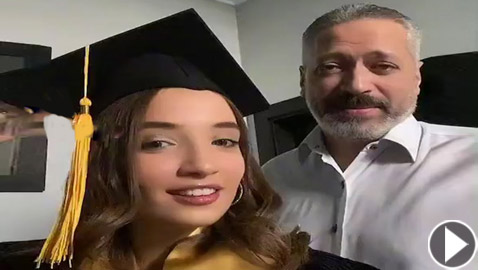 ابنة تامر أمين تدهش الجمهور بجمالها الأوروبي بحفل تخرجها.. وتشارك والدها بفيديو مضحك