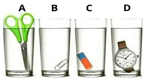 أمامك نصف دقيقة.. حدد الكوب الذي يحتوي على كمية أكبر من الماء!