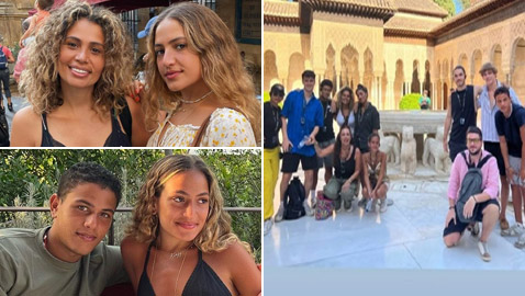 أبناء عمرو دياب يستمتعون بعطلتهم مع خالهم ووالدتهم زينة عاشور بإسبانيا
