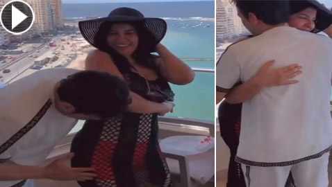 فيديو صادم: سعد الصغير وزوجته على البحر! قبلات ومايوه بكيني