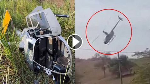 فيديو: طائرة تصطدم بأسلاك الكهرباء وتتحطم ومفاجأة بعد ذلك!