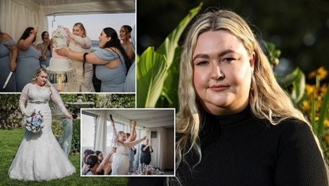 صور : تكمل حفل زفافها لوحدها بعدما هجرها عريسها