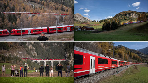 بالصور: سويسرا تسجل رقما قياسيا لأطول قطار ركاب في العالم