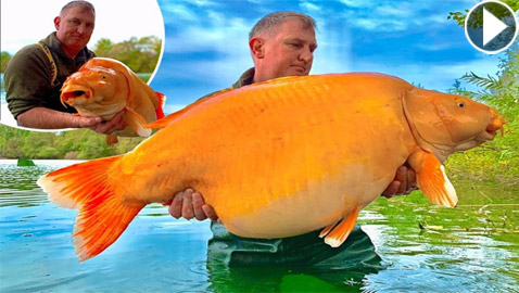 فيديو: اصطياد سمكة ذهبية عملاقة.. وزنها أكثر من 30 كغم!