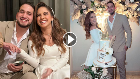 فيديو صور الفنانة الشابة رنا رئيس تحتفل بخطوبتها وتتألق بالأبيض..