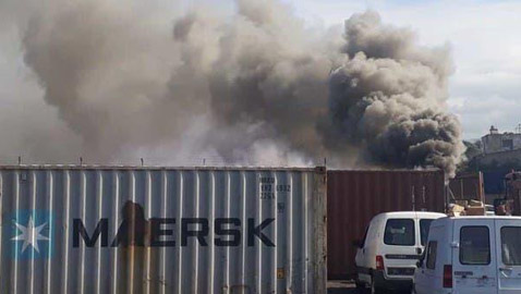حريق كبير في مستودعات داخل مرفأ بيروت