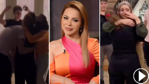 سوزان نجم الدين تلتقي أولادها في أميركا بعد غياب طويل، ورد فعلهم مؤثر.. فيديو
