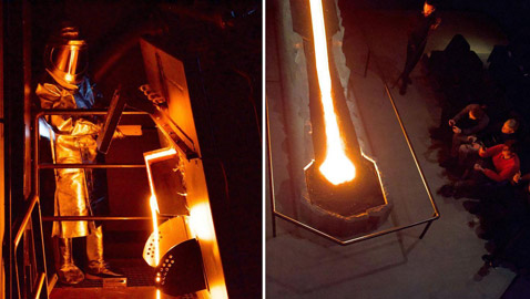 تجربة فريدة.. بركان يتدفق في قاعة 