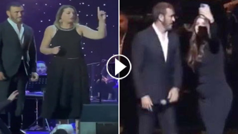 فيديو: معجبة حافية القدمين تُغضب كاظم الساهر بتصرفها بعدما اقتحمت مسرح حفله