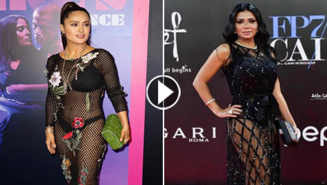 رانيا يوسف تتهم سلمى حايك بتقليد فستانها الشفاف 