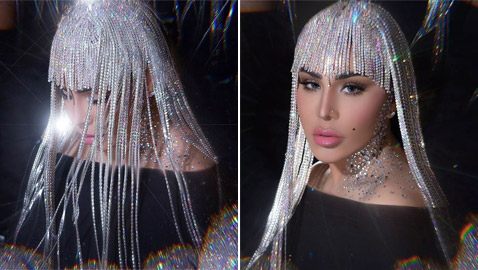 أحلام ترتدي باروكة مصنوعة من الألماس بالكامل.. صور