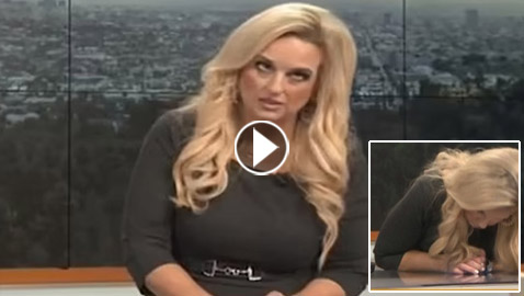 فيديو: مذيعة ترفع عينيها للأعلى بشكل مخيف وتسقط أرضا مباشرة على الهواء!
