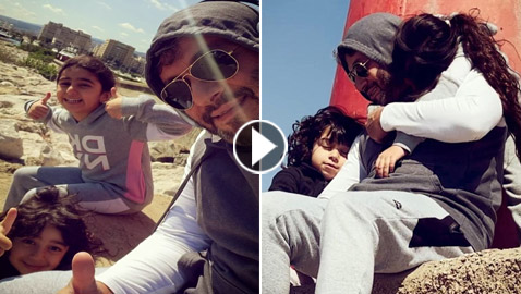 فيديو مؤثر يجمع النجم اللبناني زياد برجي بطفليه في ظهور نادر لهما