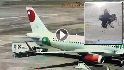 فيديو: سائق شاحنة يصدم طائرة في مطار بالمكسيك