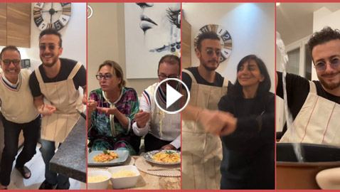 فيديو: سعد لمجرد يجهر الباستا والحلويات في المطبخ.. ويرقص مع زوجته