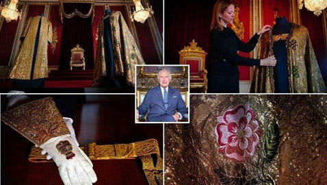 الملك تشارلز بملابس تاريخية في مراسم تتويجه