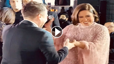 فيديو وصور: شيرين وحسام حبيب يرقصان ويغنيان معا في أحد الأعراس