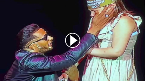 ‏مسلسلات رمضان في فرفش بلس: محمد رمضان جعفر العمدة يوقف حفله بسبب فتاة ويقبلها لتهدئتها.. فيديو