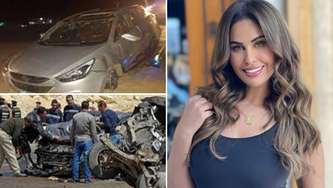 مي سليم تنجو من الموت بحادث مروع بالقاهرة.. السيارة تحطمت! إليكم الصور الأولى من الحادث