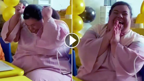 فيديو: ردة فعل لطفلة مصابة بـ