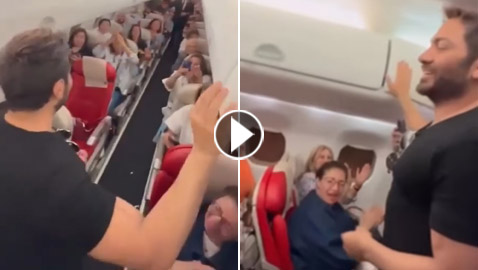 فيديو طريف: تامر حسني يغني مع ركاب أردنيين في الطائرة: 