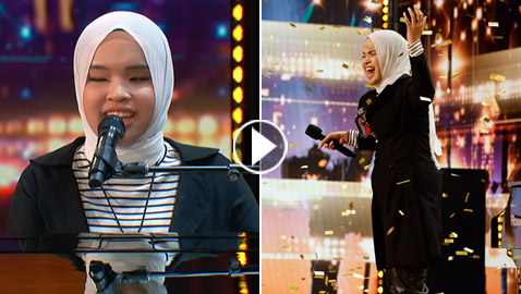 فيديو وصور فتاة مُسلمة كفيفة (17 عاما) تنال الباز الذهبي ببرنامج 