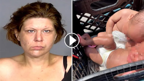 فيديو صادم: أم أمريكية تتجول بدراجة وتوأميها مخبأين في صندوق حليب!