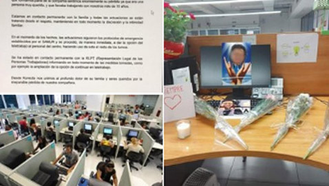 موقف مرعب.. سقطت جثة هامدة وزملاؤها واصلوا العمل!