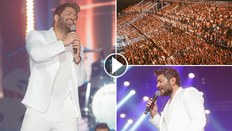 أكبر حشد جماهيري بتاريخ لبنان في حب تامر حسني.. فيديو وصور