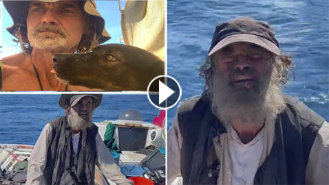 فيديو مؤثر لإنقاذ بحار أسترالي علق شهرين وسط البحر برفقة كلبته