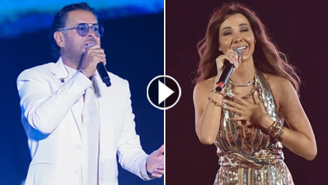 صور وفيديو: نانسي عجرم و راغب علامة يتألقان بحفل ضخم بالعلمين