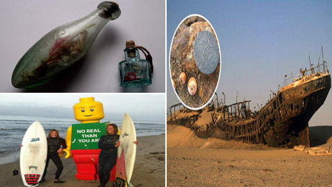 صور: 7 اكتشافات غريبة ظهرت بأماكن غير متوقعة.. سفينة في الصحراء وزجاجة ساحرة