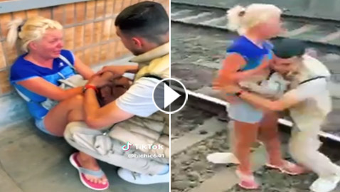 فيديو شاب جزائري ينقذ سيدة من الانتحار ببلجيكا ودعوات لمكافأته على شجاعته