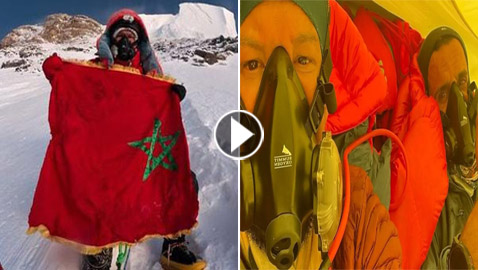 نجوا من الموت مرتين وعثرا على جثة.. مغامران مغربيان يتحديان أعلى قمم العالم!