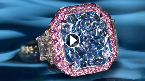 فيديو وصور: أنقى ماسة زرقاء نادرة تزور دبي ليوم واحد فقط