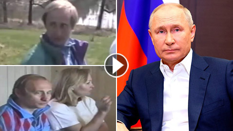 فيديو نادر لم تره من قبل.. الرئيس الروسي بوتين بشعر طويل مع زوجته وابنتيه