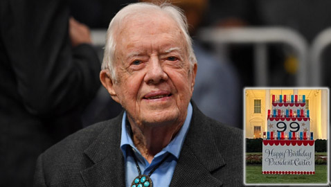 الرئيس الأمريكي السابق جيمي كارتر يحتفل بعيد ميلاده الـ99 مع عائلته