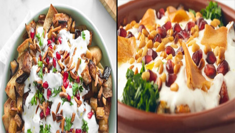 سهلة، سريعة وبمكونات بسيطة.. وصفة فتة الباذنجان باللبن والطحينة الشهية