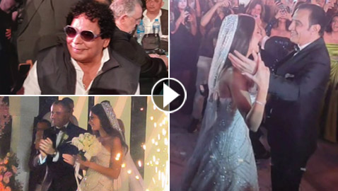 محمد منير، هاني رمزي ونرمين الفقي بحفل زفاف ابنة طارق علام ودينا.. فيديوهات وصور