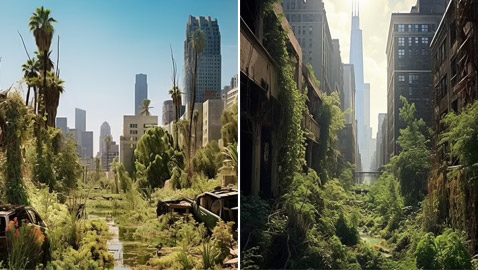 الذكاء الاصطناعي يتخيل مستقبل المدن الأمريكية بدون البشر (صور)