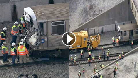 عشرات الجرحى جراء حادث اصطدام قطار بكاسحة ثلوج في شيكاغو