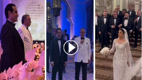 نجل محمد ثروت يحتفل بزواجه ويغني لعروسه بحفل الزفاف والعروس تبكي تأثراً.. فيديو وصور
