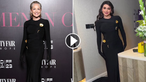 فيديو وصور ياسمين صبري وشارون ستون بنفس الفستان.. مَن الأجمل برأيكم؟